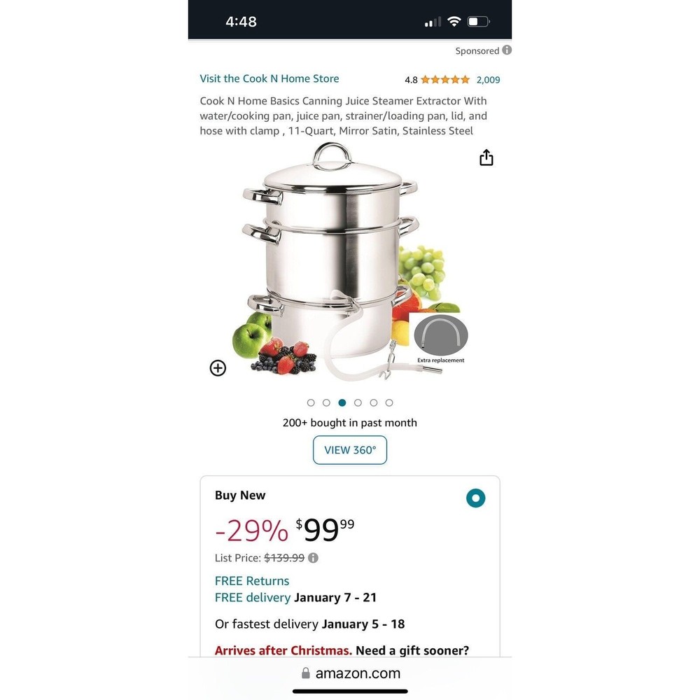 11 Liter Stainless Steel Steam Juicer - NIB -  NICE Fast Ship!